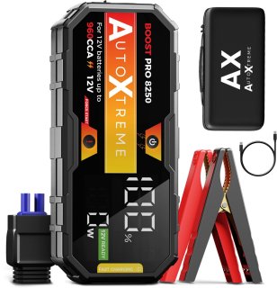 De AutoXtreme Boost Pro 8250 Jumpstarter 12V in één oogopslag