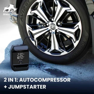 Black Rhino 2-in-1 Jumpstarter met Bandencompressor 1000A 8000mAh
