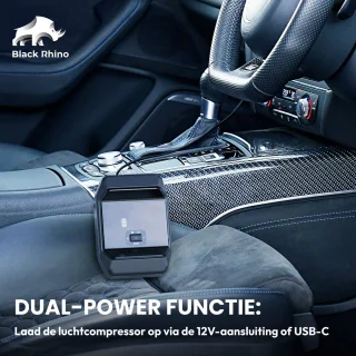 Black Rhino 2-in-1 Jumpstarter met Bandencompressor 1000A 8000mAh