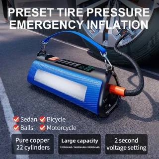 BlitzWolf Jumpstarter 2500A 20000mAh met Compressor en Zaklamp