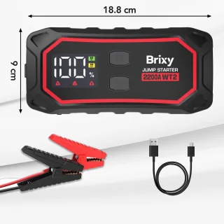Brixy Jumpstarter Auto 2200A 16000mAh Rood/Zwart