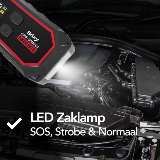Brixy Jumpstarter Auto 2200A 16000mAh Rood/Zwart
