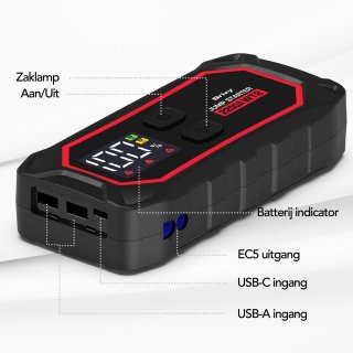 Brixy Jumpstarter Auto 2200A 16000mAh Rood/Zwart