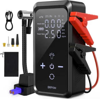 BRPOM 12 Jumpstarter — krachtige allrounder met compressor en powerbank