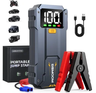 BSMOOM 12V jumpstarter voor auto, zwart