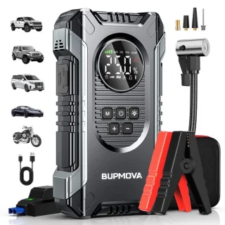 BUPMOVA 12V 3-in-1 jumpstarter voor auto met compressor