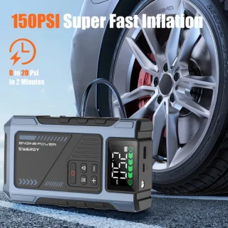 Car Battery Booster Jump Starter 12V Zilverzwart