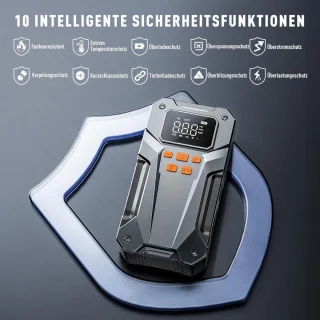 CLGP Jumpstarter met Compressor Startkabels Grijs/Zwart