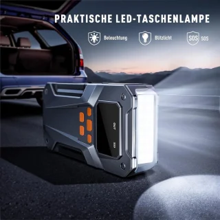 CLGP Jumpstarter met Compressor Startkabels Grijs/Zwart