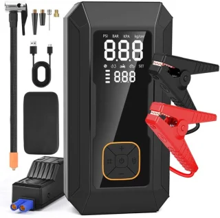 Compacte auto starter powerbank met compressor