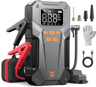 Alles-in-één jumpstarter met compressor: betrouwbare hulp onderweg