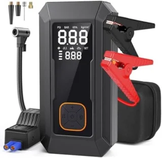 Compacte 12V startaccu met 5000A piek — snelle hulp bij lege accu's