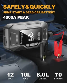 Draagbare Auto Jump Starter 4000A met Luchtcompressor en Power Bank