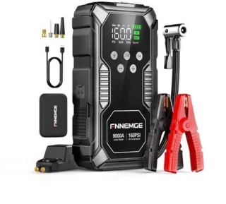 Draagbare autojumpstarter met luchtcompressor en ledverlichting