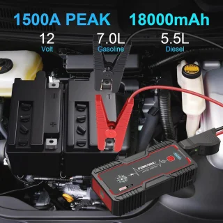 Draagbare Jump Starter 18000mAh 1500A met LED Zaklamp