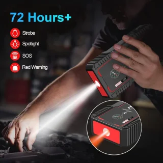 Draagbare Jump Starter 18000mAh 1500A met LED Zaklamp