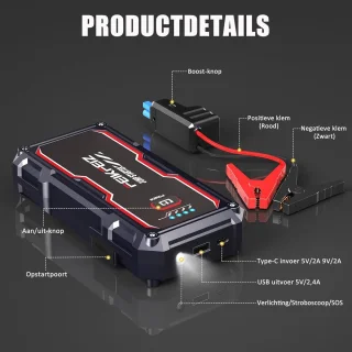 Draagbare Jump Starter Powerbank 26800mAh