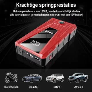 EAFC 12V Jumpstarter Startbooster voor Auto - Rood