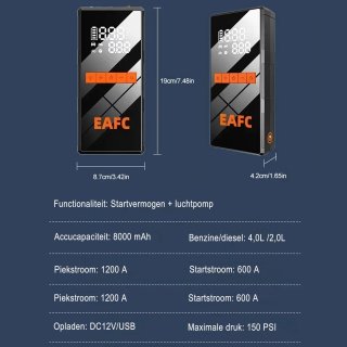 Wat vinden we goed aan de EAFC 12V Jumpstarter Starthulp voor auto en motor