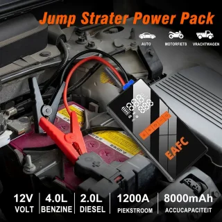 EAFC 12V Jumpstarter Starthulp voor auto en motor