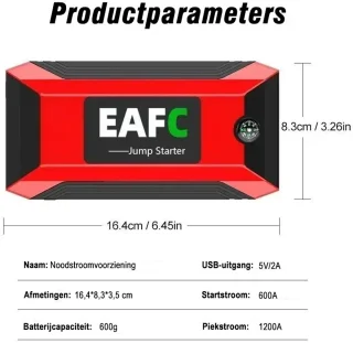 EAFC 12V Jumpstarter voor auto