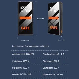 EAFC 12V Jumpstarter voor Auto & Motor
