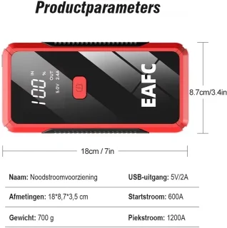EAFC 12V Jumpstarter voor Auto