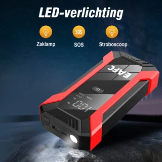 EAFC Jumpstarter 12V Auto Draagbare Starthulp Rood