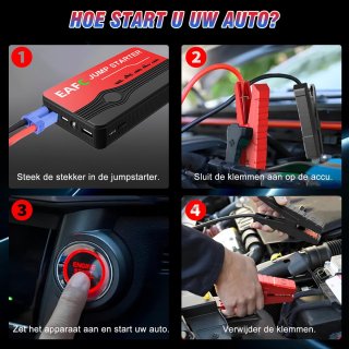 Wat vinden we goed aan de EAFC Jumpstarter Starthulp Auto - Rood