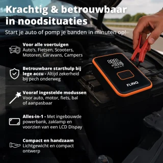 FlinQ 12V Jumpstarter voor Auto en Motor
