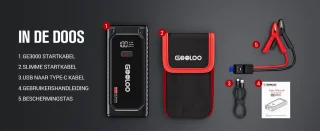 GE3000 Auto Starthulp 3000A Lithium Jumpstarter 12V