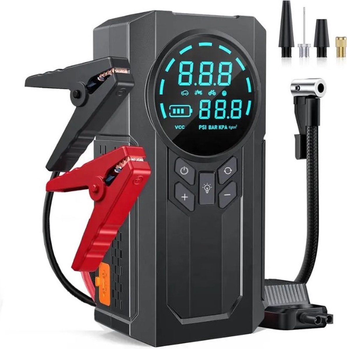 De Gearner 4-in-1 Jumpstarter 12V 3000A 18500mAh in één oogopslag