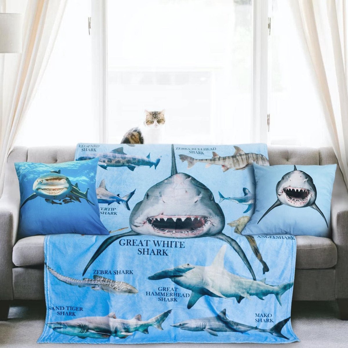 Wat vinden we goed aan de Haaien Kinderdeken inclusief 2 Sierkussens