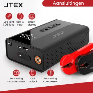 JTEX 12V Auto Jumpstarter met Compressor