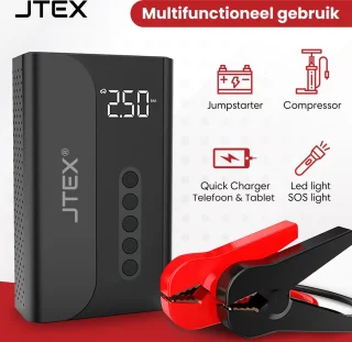 JTEX 12V Auto Jumpstarter met Compressor