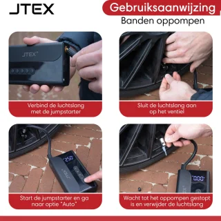 JTEX 12V Auto Jumpstarter met Compressor