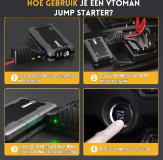 Jumpbooster 1500A Draagbare Auto Starthulp Powerbank 12V