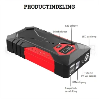 Jumpstarter 1200A 18000mAh Accu Booster Auto Starthulp Compact