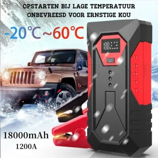 Jumpstarter 1200A 18000mAh Accu Booster Auto Starthulp Compact