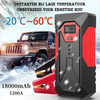Jumpstarter 1200A Rood/Zwart Voor Auto Benzine Diesel