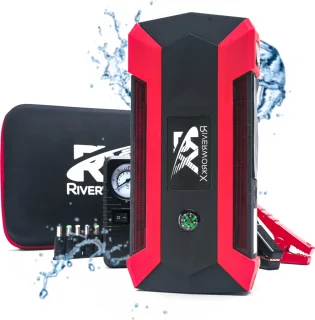 Jumpstarter 12V 12000mAh met luchtcompressor en opberger