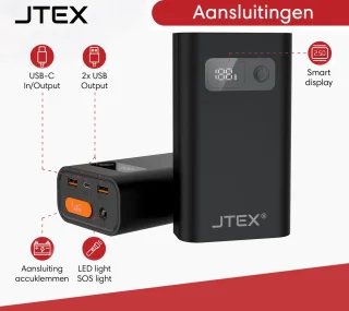 Jumpstarter 12V 1200A 14800mAh incl. opbergkoffer