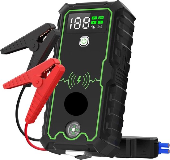 Jumpstarter 12V 2500A multifunctioneel startapparaat zwart