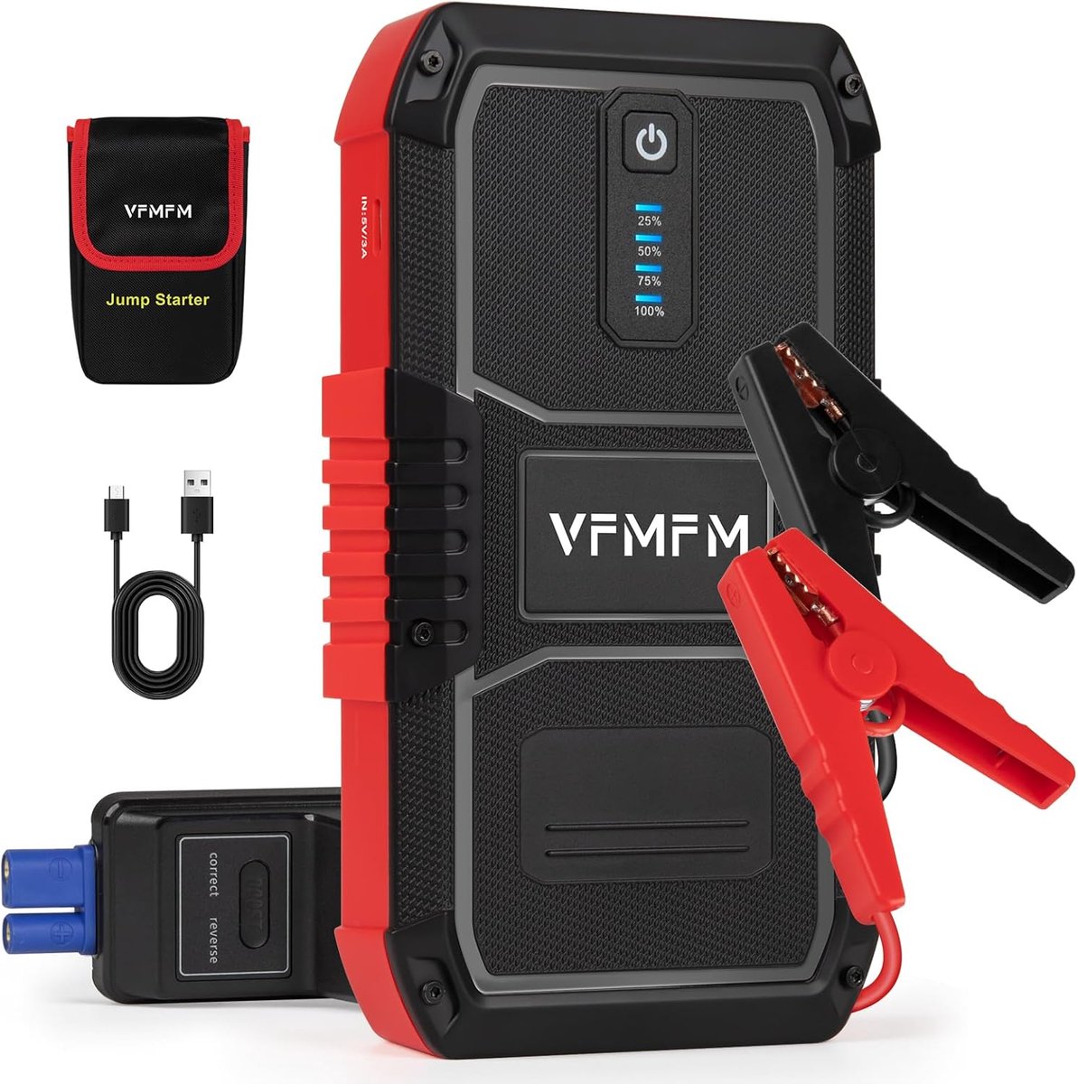 De Jumpstarter 12V 3000A Zwart in één oogopslag