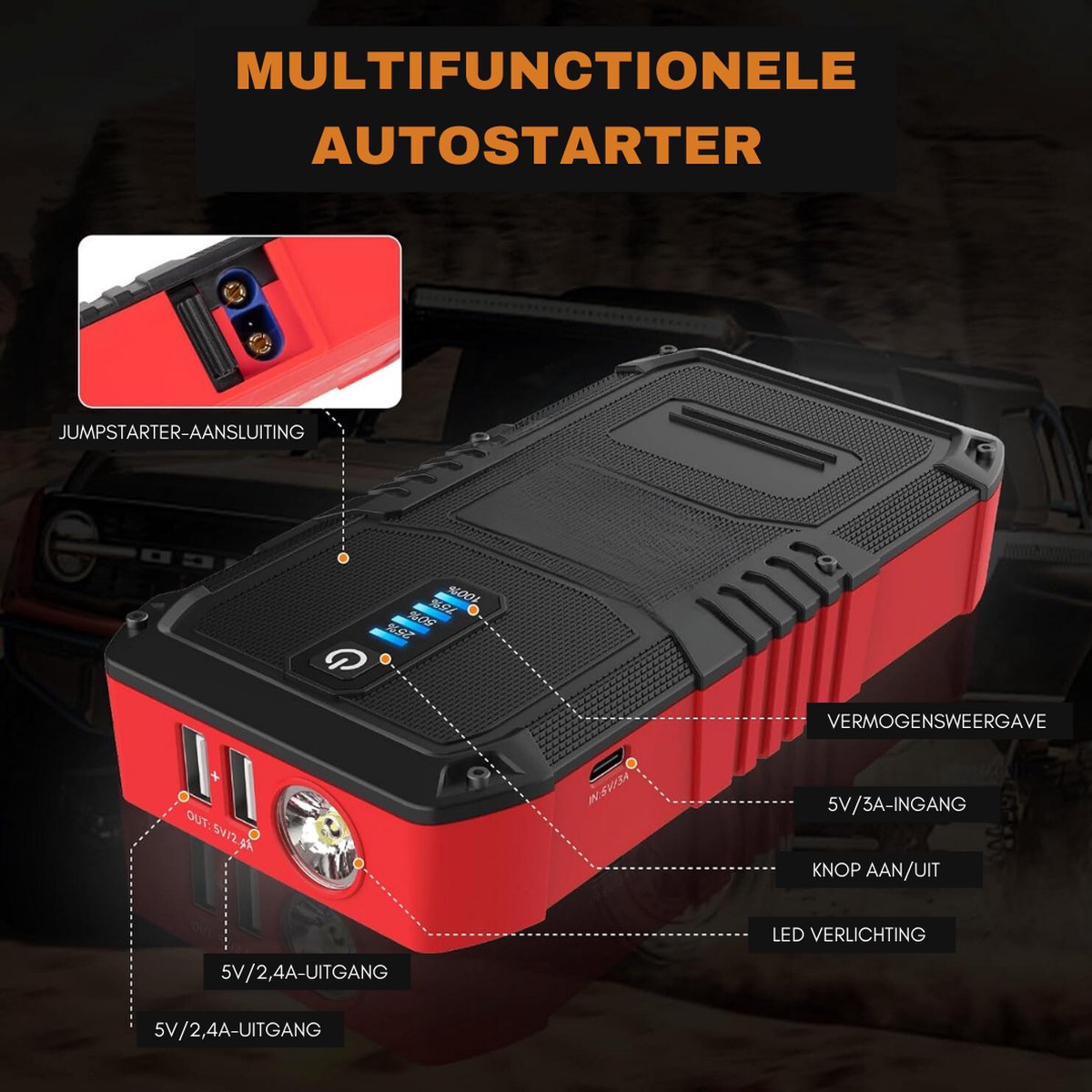 Wat vinden we goed aan de Jumpstarter 12V 3000A Zwart
