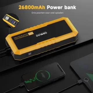 Jumpstarter 12V 4000A 26800mAh Zwart