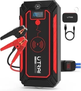 Jumpstarter 12V Draagbaar Zwart/Rood - Auto Startbooster Diesel