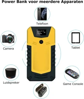 Jumpstarter 18000mAh 4-in-1 Accu Booster Autostarthulp 3,5L Motor