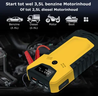 Jumpstarter 18000mAh 4-in-1 Accu Booster Autostarthulp 3,5L Motor