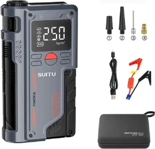 Jumpstarter 20000mAh 1000A met Powerbank en Bandenvuller Zwart